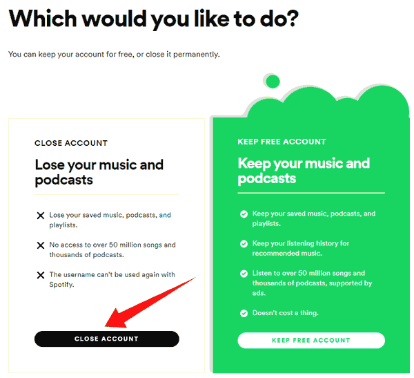 how to cancel a spotify account