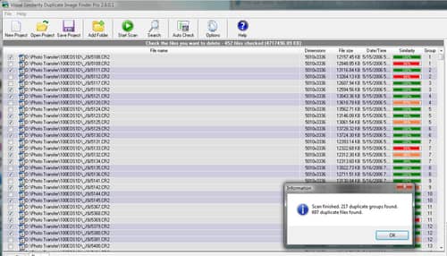 Visual similarity duplicate image finder