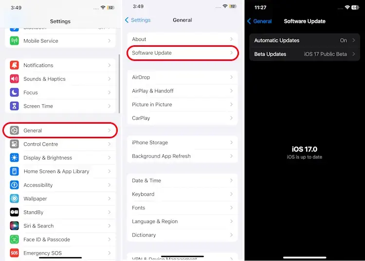 How to check for updates on ios