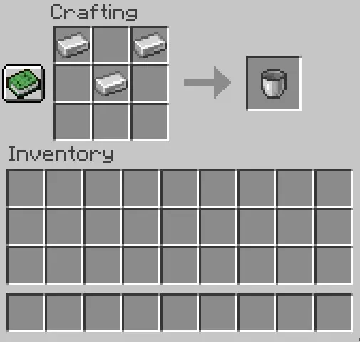 Bucket in Minecraft Recipe