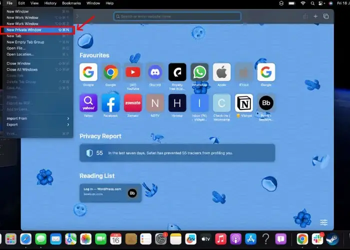 Go to Incognito Mode in Safari on Mac